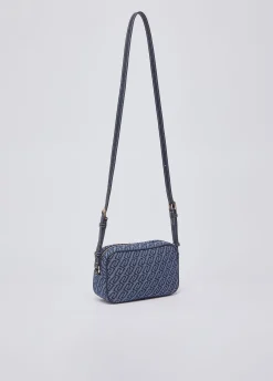 Borsa a tracolla piccola in denim jacquard