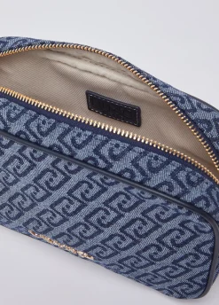 Borsa a tracolla piccola in denim jacquard