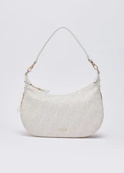 Borsa hobo media con logo monogram