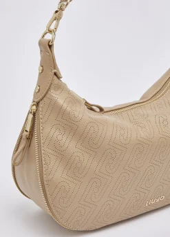 Borsa hobo media con logo monogram