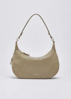 Borsa hobo media con logo monogram