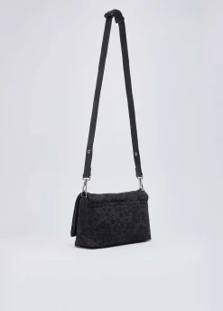 Borsa LaPuffy media in denim stampato