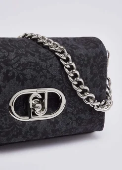 Borsa LaPuffy media in denim stampato