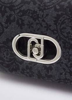Borsa LaPuffy media in denim stampato