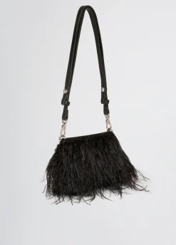 Borsa LaPuffy piccola con piume