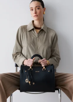 Borsa satchel media con charms
