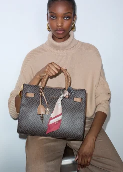 Borsa satchel media con foulard