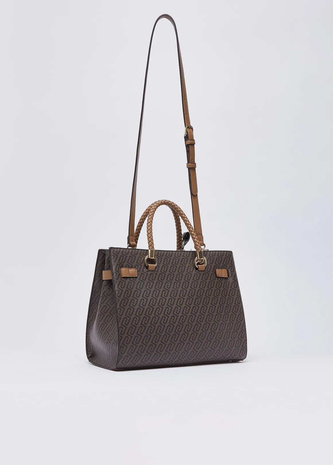 Borsa satchel media con foulard