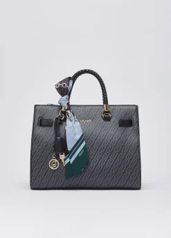 Borsa satchel media con foulard