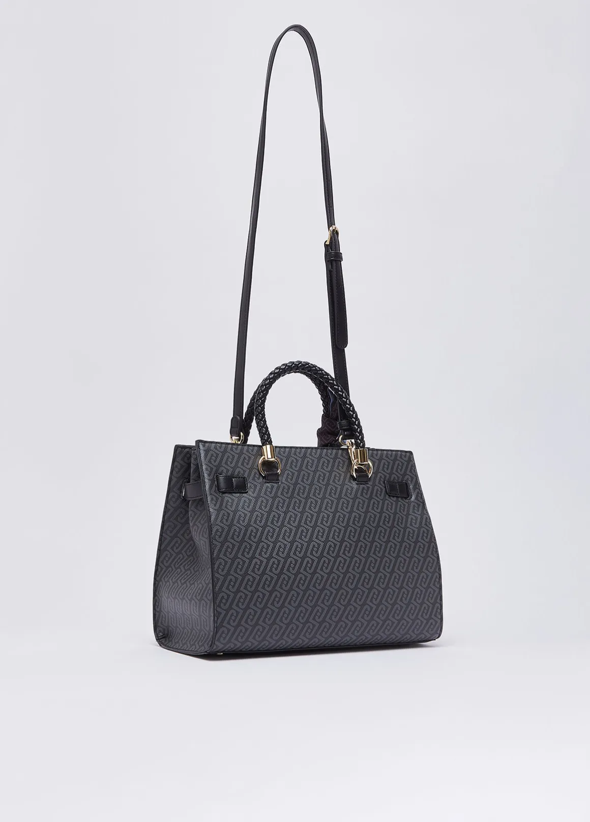 Borsa satchel media con foulard