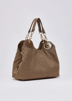 Borsa satchel media jacquard