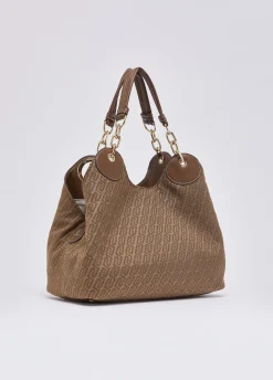 Borsa satchel media jacquard