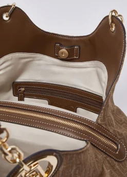 Borsa satchel media jacquard