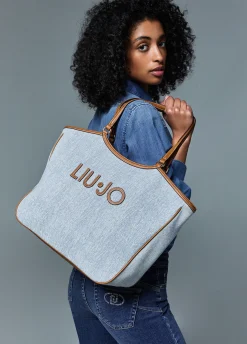 Borsa tote grande in denim
