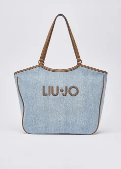 Borsa tote grande in denim