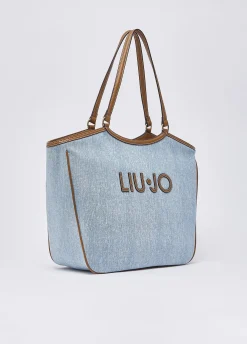 Borsa tote grande in denim