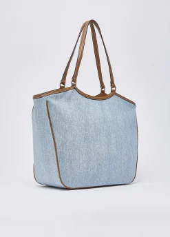 Borsa tote grande in denim