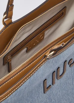 Borsa tote grande in denim