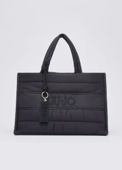 Borsa tote grande in nylon imbottito