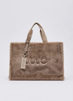 Borsa tote grande in teddy