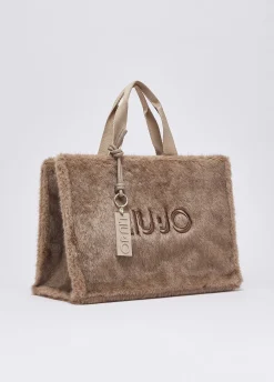 Borsa tote grande in teddy
