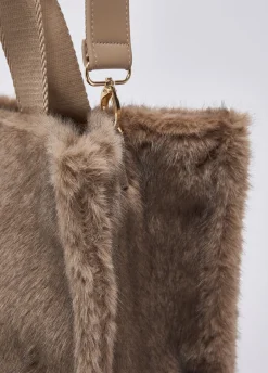 Borsa tote grande in teddy
