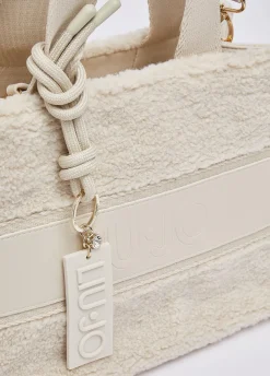 Borsa tote piccola in teddy