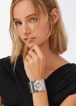 Bracciale rigido con maxi fiore