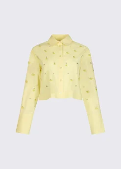 Camicia boxy con ricami gioiello