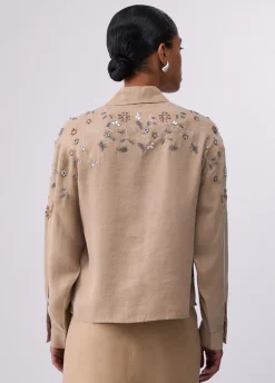 Camicia con applicazioni gioiello