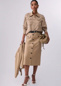 Camicia con applicazioni gioiello