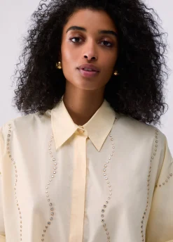 Camicia con applicazioni gioiello