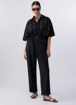 Camicia con applicazioni gioiello