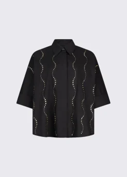 Camicia con applicazioni gioiello