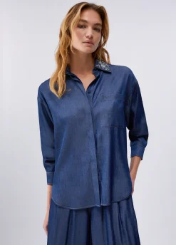 Camicia con colletto removibile