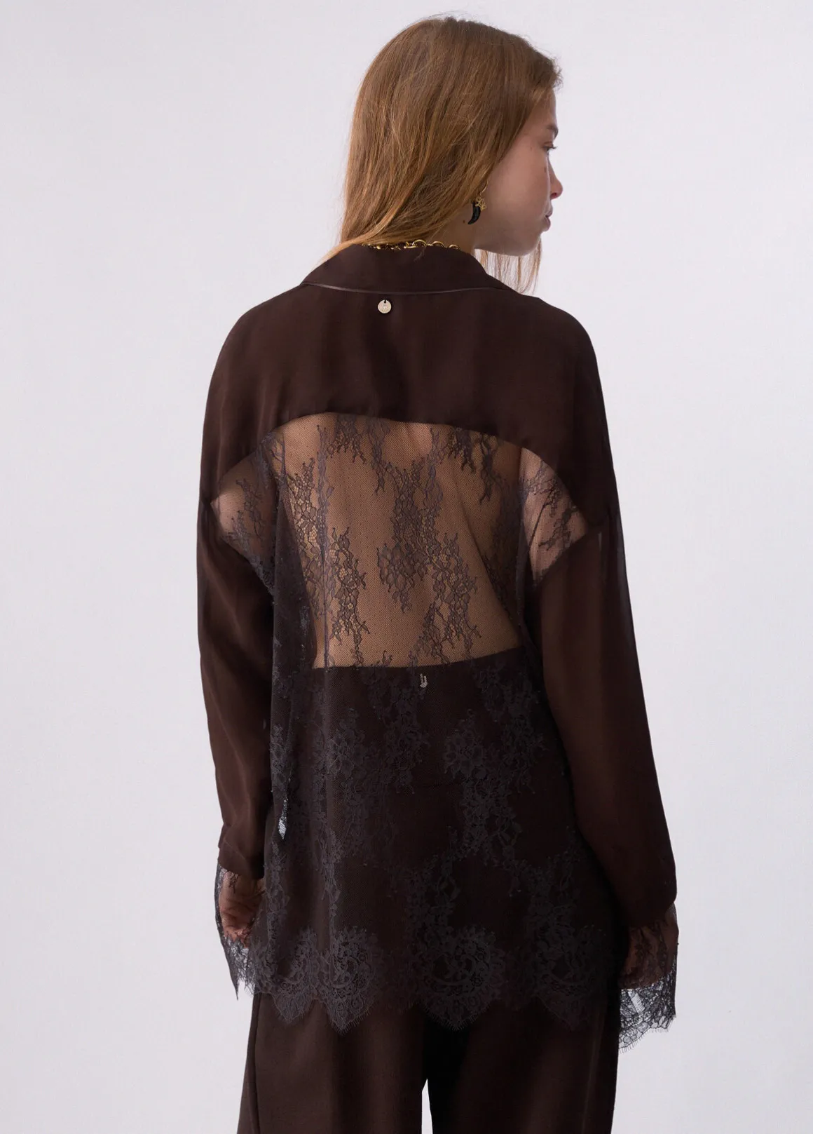 Camicia con dettagli in pizzo