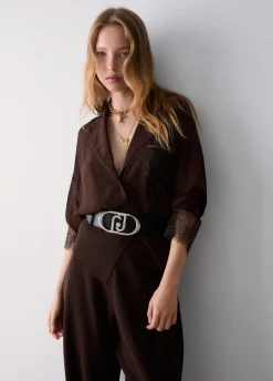 Camicia con dettagli in pizzo