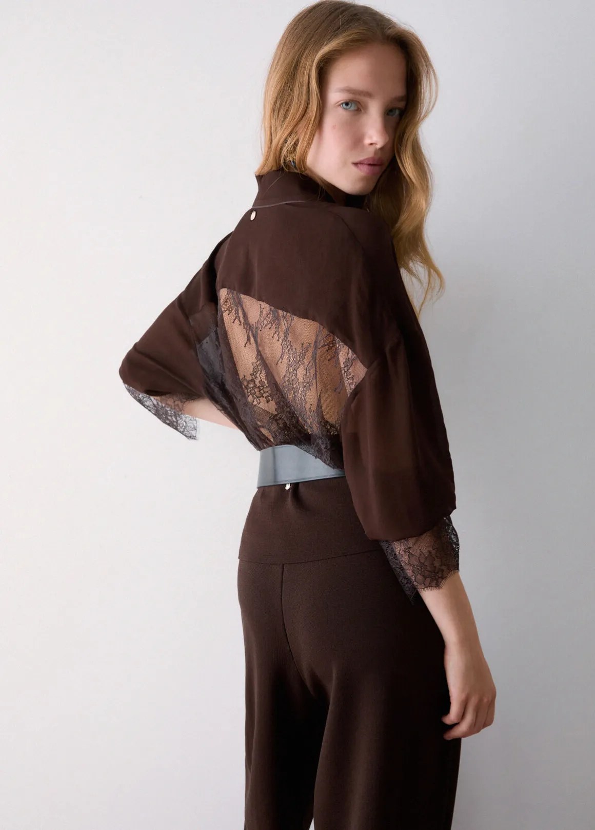 Camicia con dettagli in pizzo