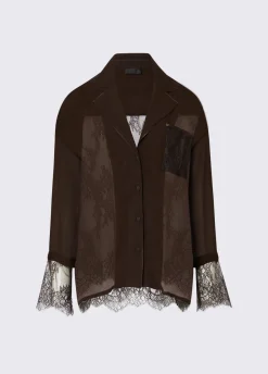 Camicia con dettagli in pizzo