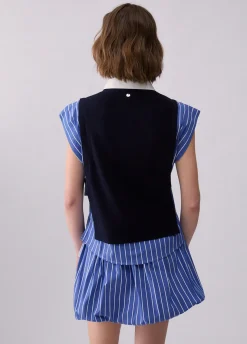 Camicia con inserti in maglia