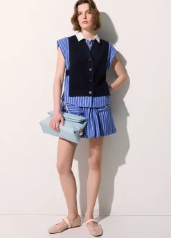 Camicia con inserti in maglia