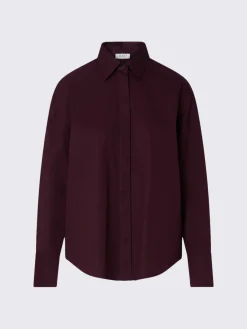 Camicia con inserto in raso jacquard