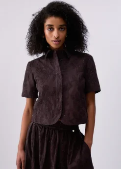 Camicia con ricami e paillettes