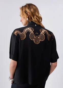 Camicia con ricamo traforato