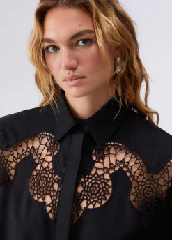 Camicia con ricamo traforato