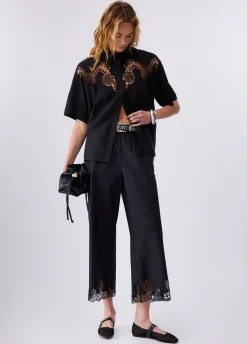 Camicia con ricamo traforato