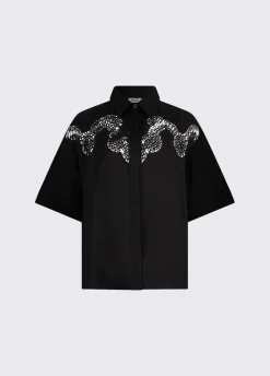 Camicia con ricamo traforato