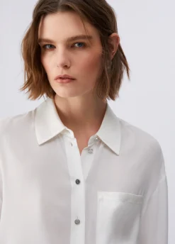 Camicia con tasca in raso