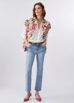 Camicia con tasca in raso