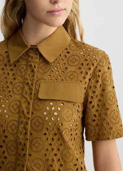 Camicia cropped in sangallo